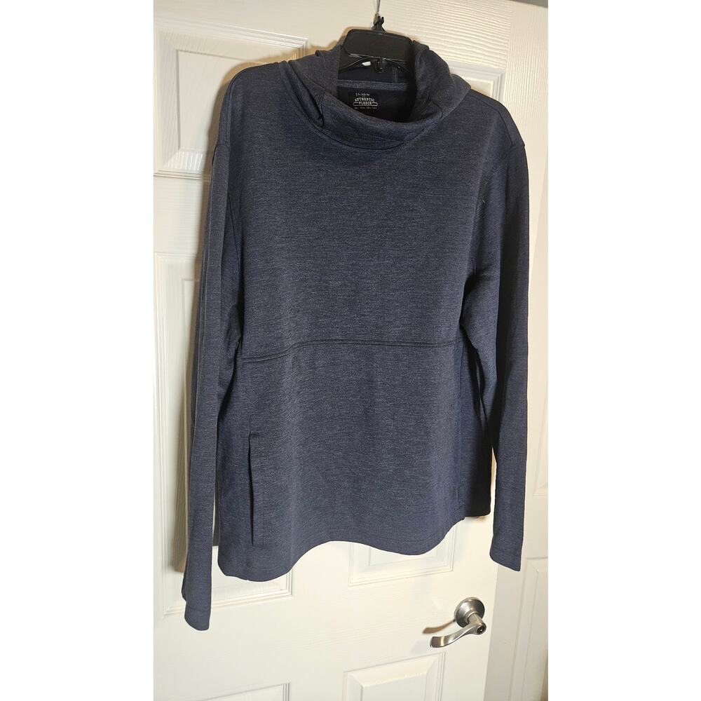 J. Crew men's Authentic Fleece Double Knit Performance Hoodie in navy blue XL